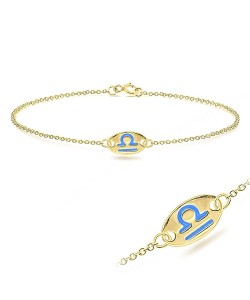 Gold Plated Libra Silver Bracelet BRS-144-GP
